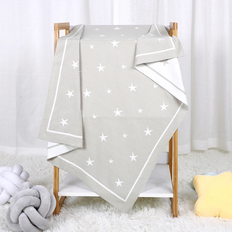Star Printed Baby Knitted Quilt