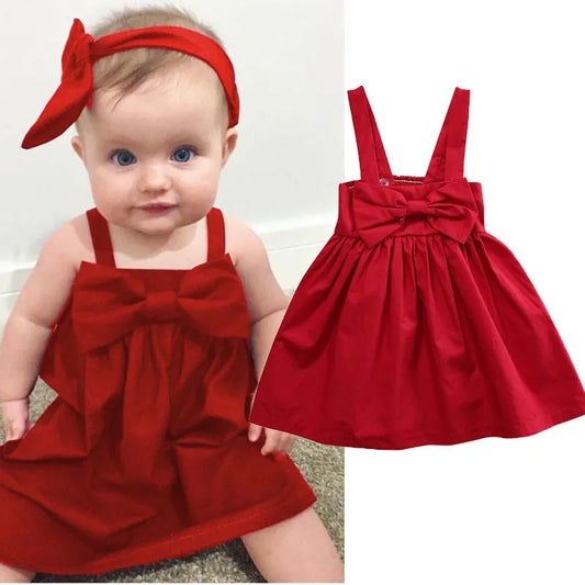 Baby Girls Bowknot Short Mini Dress