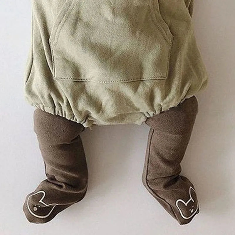 Baby Cotton Leggings With Feet