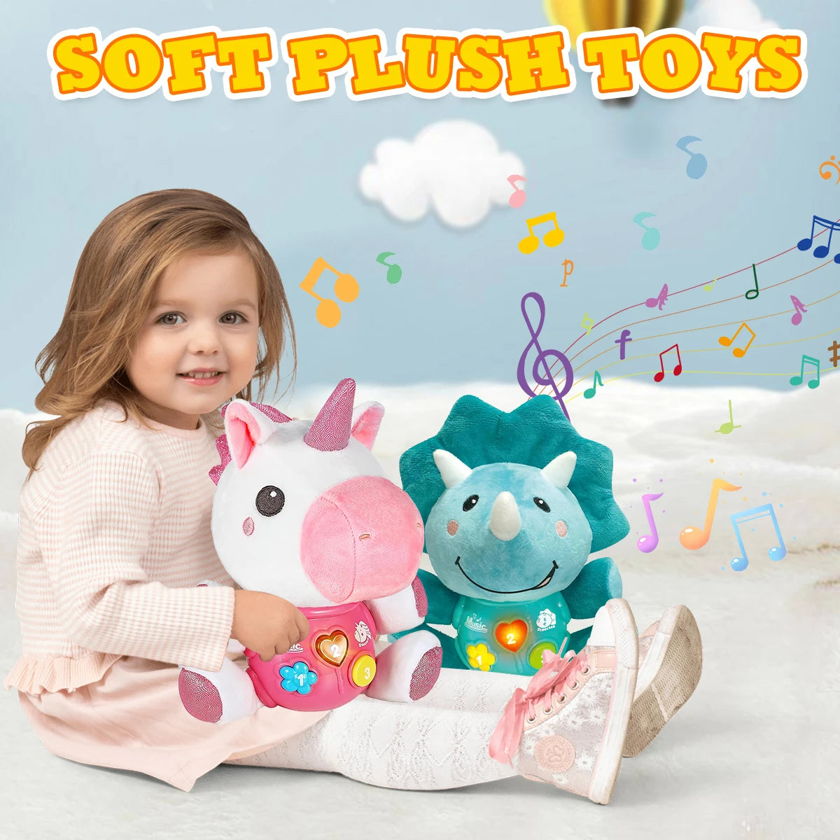 Baby Unicorns Sleep Music Light Plush Toy