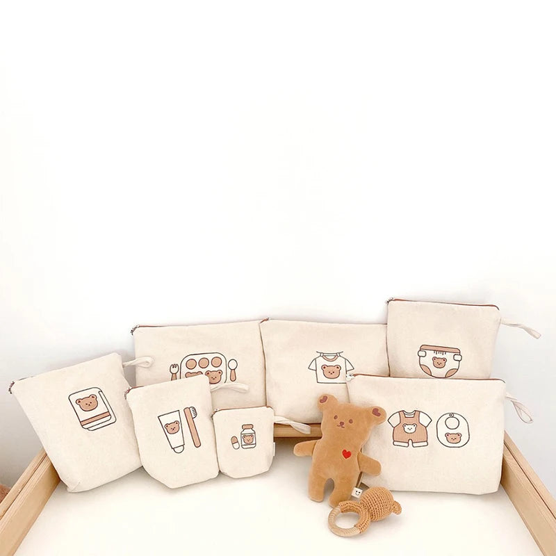 7 PCS Canvas Baby Storage Bag Set