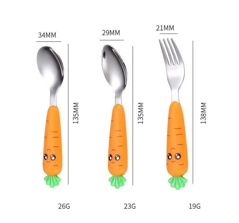 Baby Cartoon Feeding Spoon Fork Set