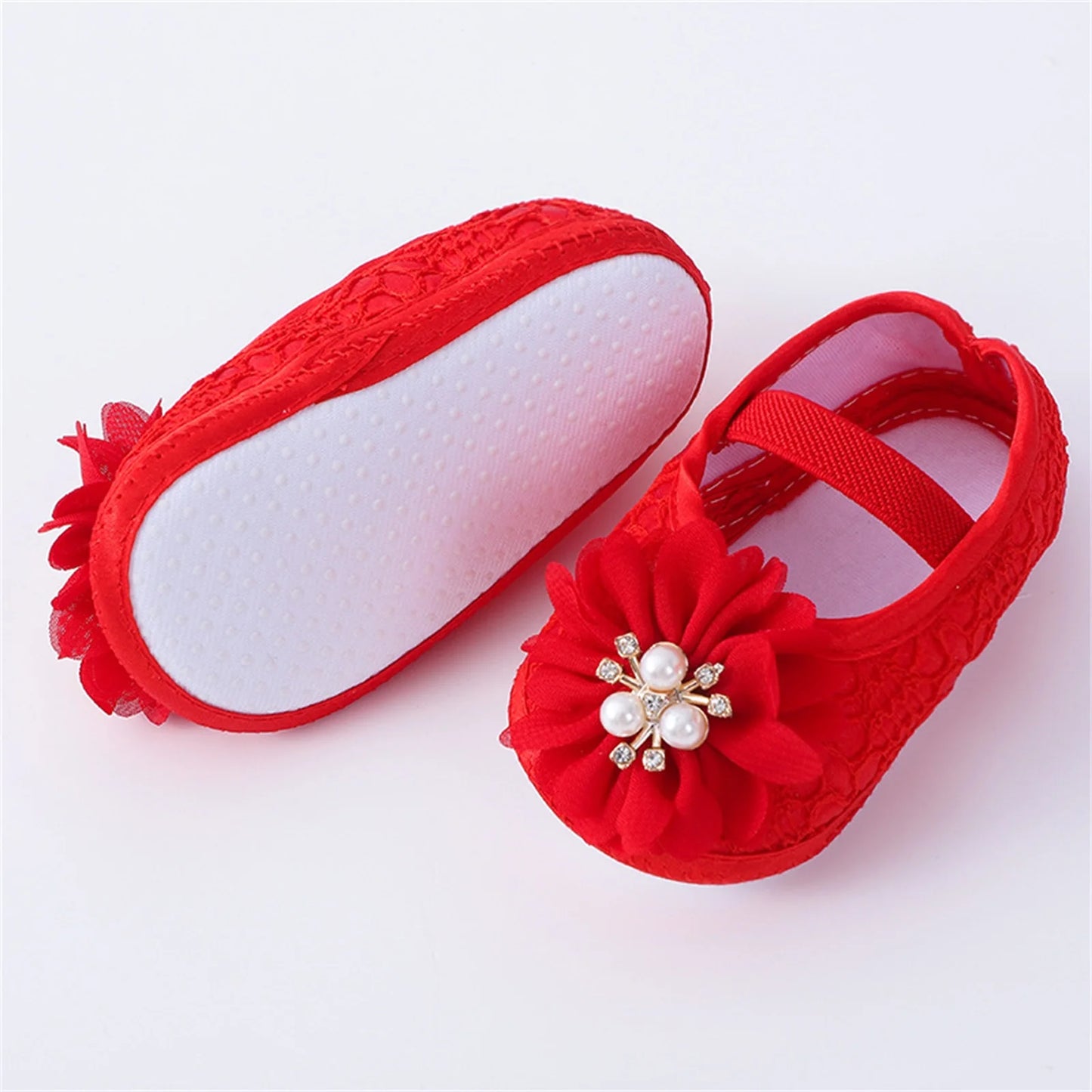 Baby Girls Pearl Flower Flat Shoes