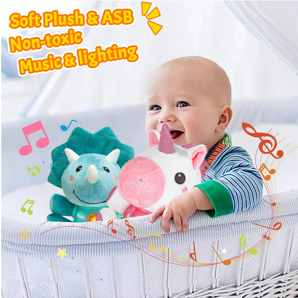 Baby Unicorns Sleep Music Light Plush Toy