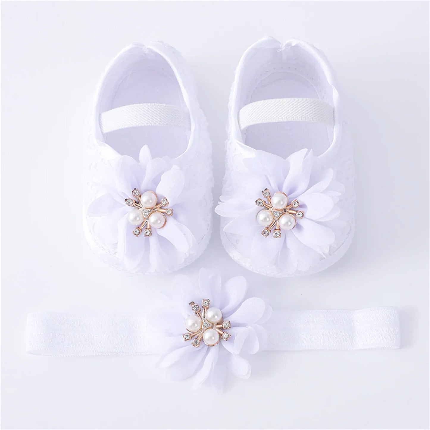 Baby Girls Pearl Flower Flat Shoes