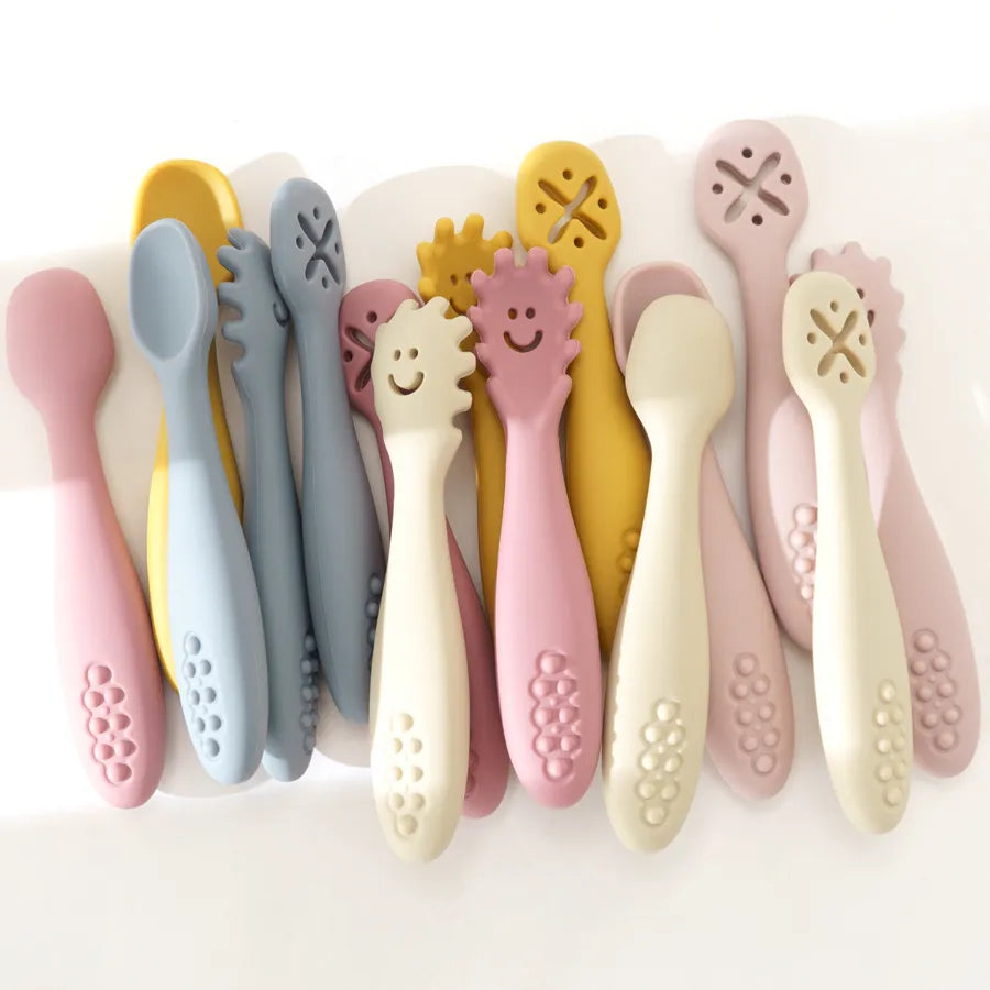 Baby Silicone Spoon Fork Utensils Set