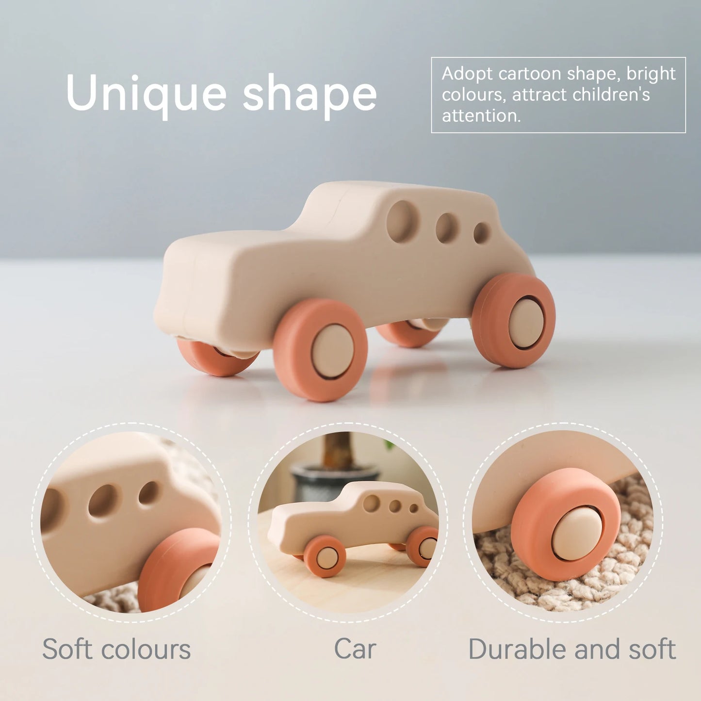 Montessori Baby Silicone Car Toy