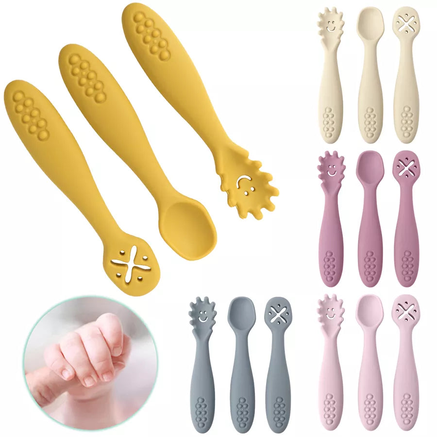 Baby Silicone Spoon Fork Utensils Set