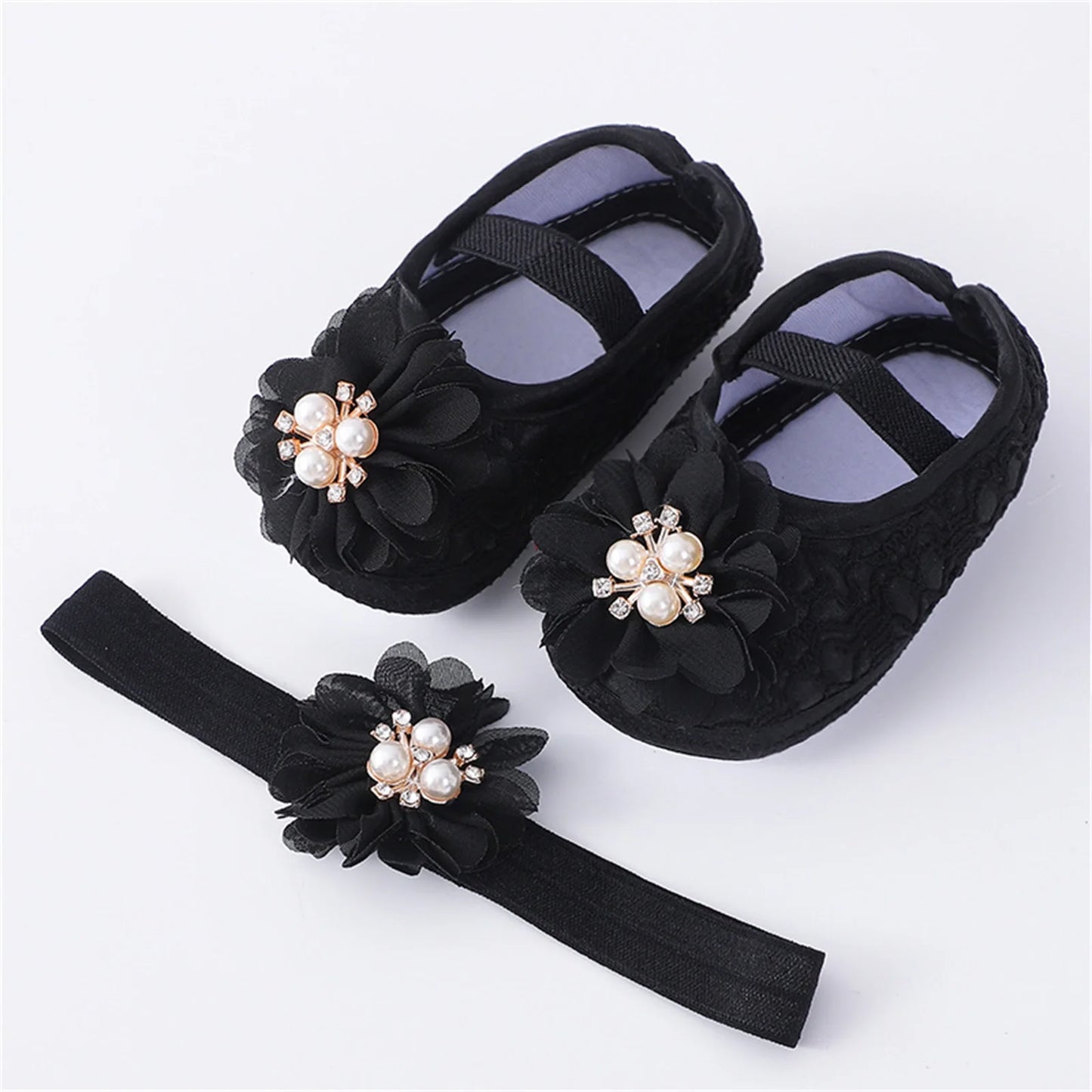 Baby Girls Pearl Flower Flat Shoes