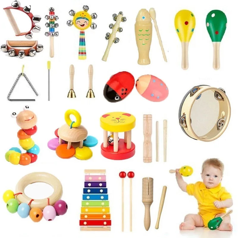 Kids Wooden Rattles Montessori Toy