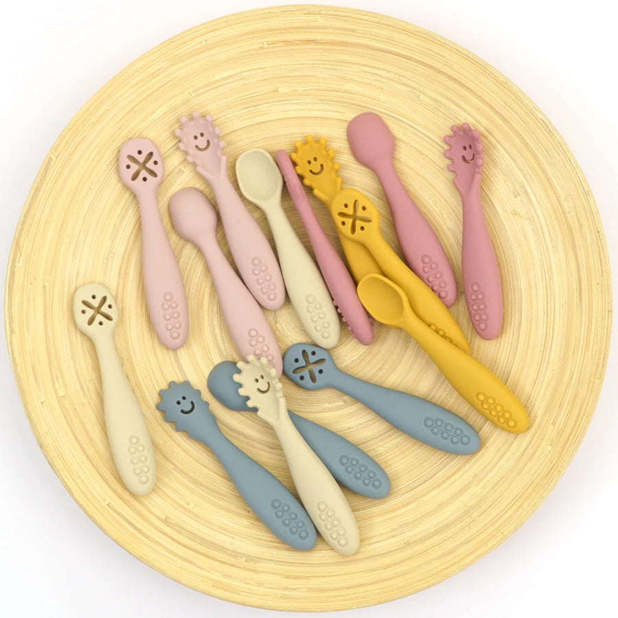 Baby Silicone Spoon Fork Utensils Set