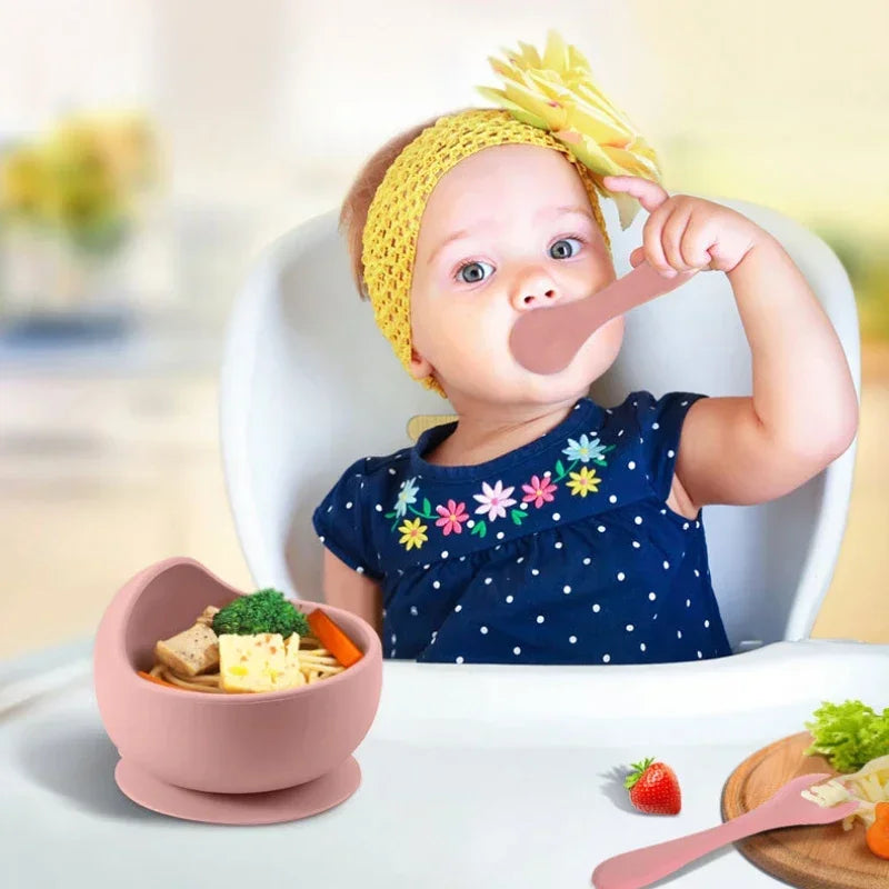 Baby Silicone Feeding Bowl Set