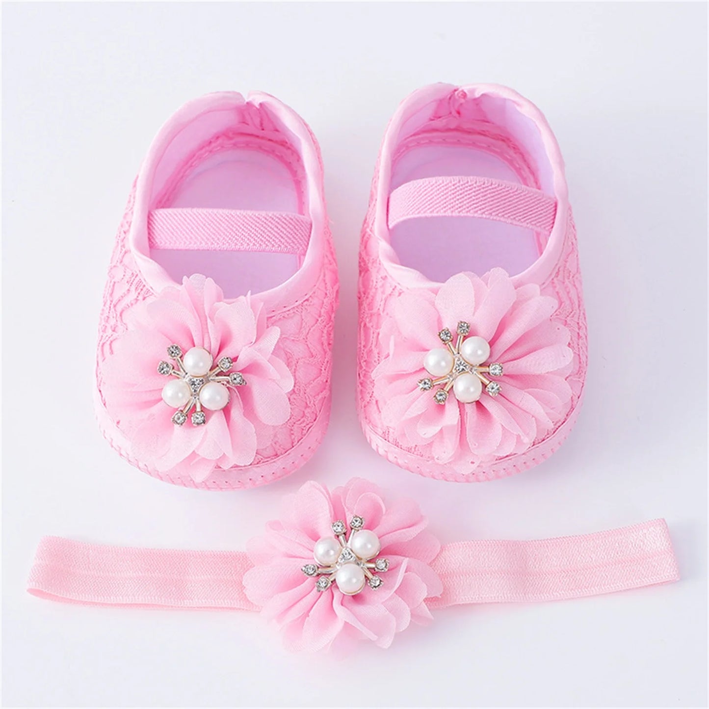 Baby Girls Pearl Flower Flat Shoes