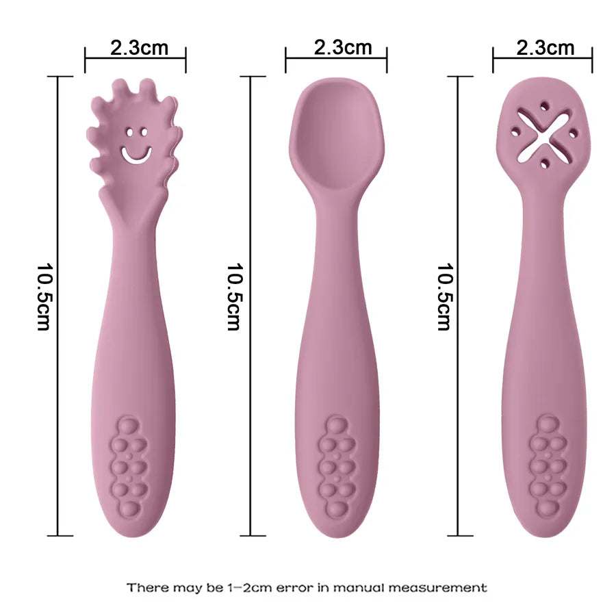 Baby Silicone Spoon Fork Utensils Set