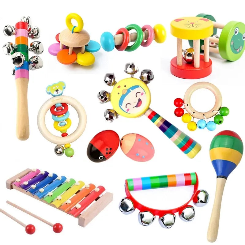 Kids Wooden Rattles Montessori Toy