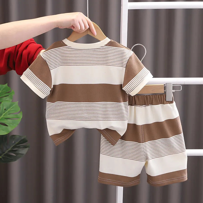 Baby Boy Striped T-Shirt Shorts Suit