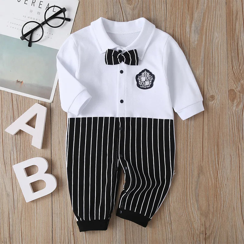 Baby Boy Fall Bowtie Style Jumpsuits