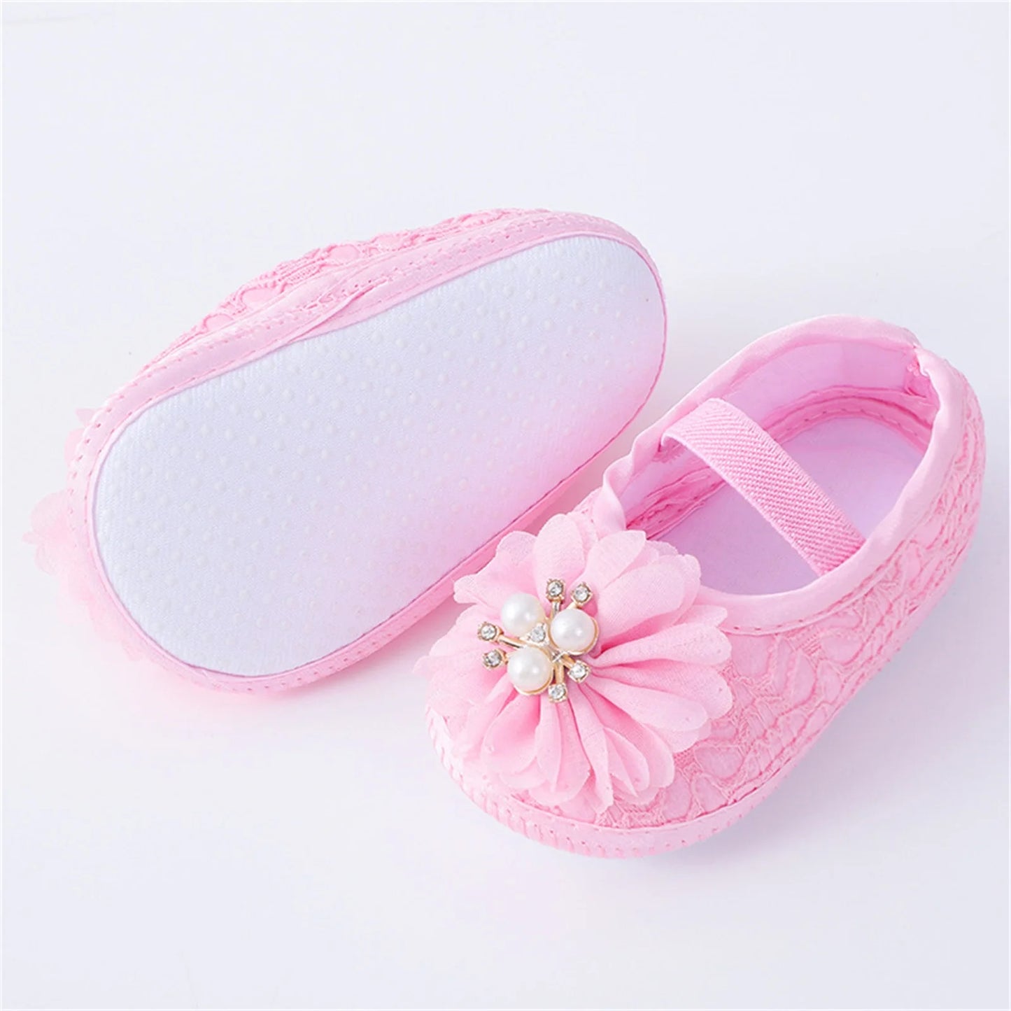 Baby Girls Pearl Flower Flat Shoes